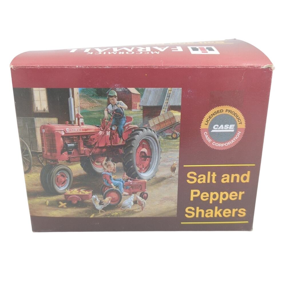 McCormick Farmall Case Corporation Tractor Salt & Pepper Shakers Set New Box